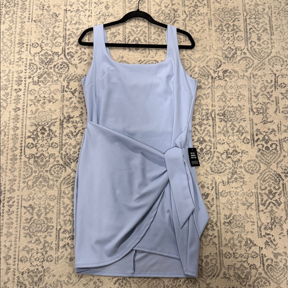 Express Light Blue Asymmetrical Dress
